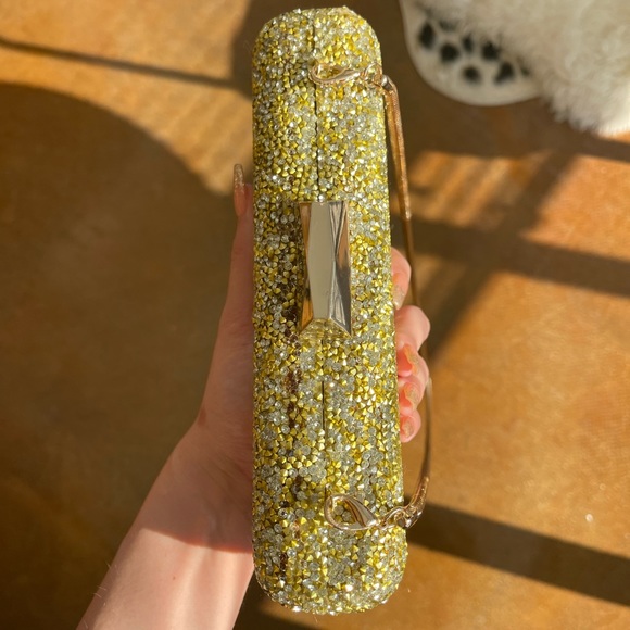 GOLD 🤩GLITTER ⭐️EVENING BAG & CLUTCH 💫SAKS FIFTH AVENUE 🥂SUMMER SOLSTICE✨ - Picture 7 of 10
